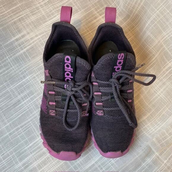 Adidas Kids Kaptir Flow Style IH9905 Size 2.5 Aurora Black Purple Burst Blue - Picture 3 of 9